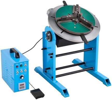 VEVOR Rotary Welding Positioner 66LBS / 30KG, 0-90° Welding Positioning Turntable Table 1-12RPM 80W, with 12.4 Inch 3-Jaw Lathe Chuck & Welding Torch Stand Holder for Cutting, Grinding, Assembly