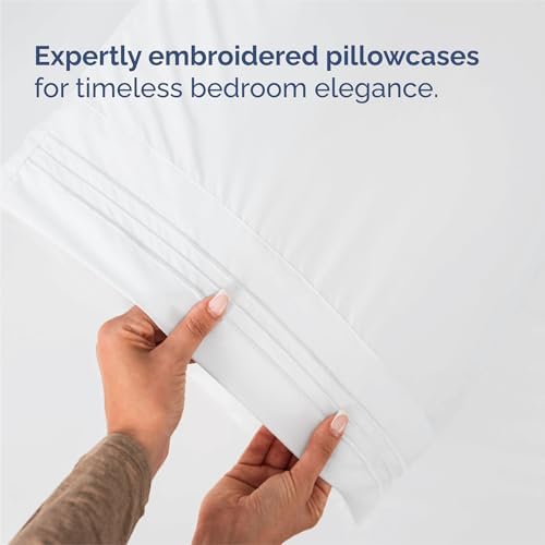 Split King Size 5 Piece Sheet Set - Breathable & Cooling Sheets - White