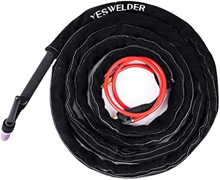 YESWELDER TIG Welding Torch Cable Cover Flame Resistant Leather Black Cover