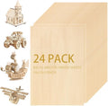 24Pcs 16 x 12 x 1/8 Inch Baltic Birch Plywood Sheets 3mm Unfinished Plywood Sheet for Arts and Crafts, Painting, Pyrography, Wood Engraving, Wood Burning, Laser, Architectural Models