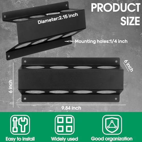 DoubleFill 5 Pcs Welding Rod Storage Set 4 Slot Tig Welding Filler Rod Holder with 4 Pcs 40 Inch Tungsten Electrode Storage Tubes Wall Mount Organizer Welder Tools Supplies