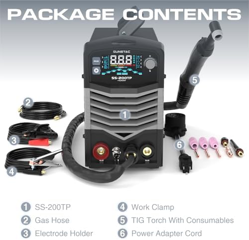 Sunstac 200A TIG Welder with Pulse, 110V/220V Dual Voltage