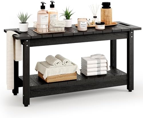 35" Shower Bench, Waterproof HIPS Shower Stool for Shaving Legs
