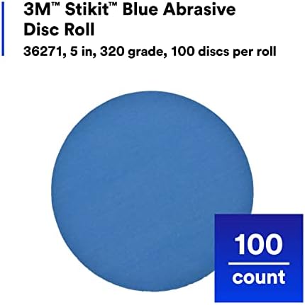 3M Stikit Blue Abrasive Disc Roll 321U, 36271, 5 in, 320 Grade, 100 Discs per roll