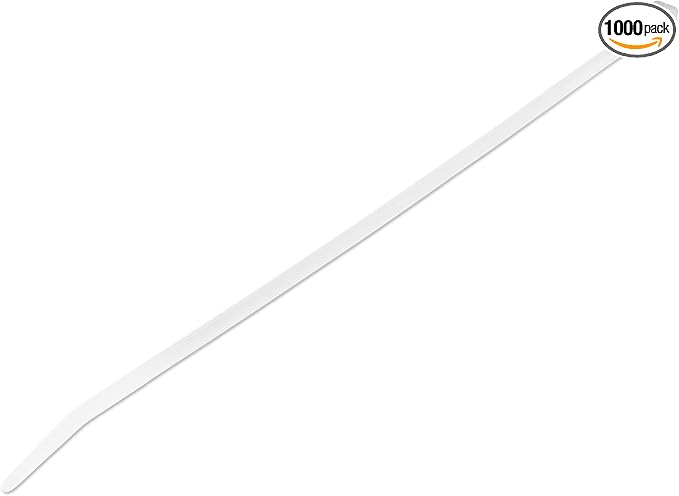 StarTech.com 10"(25cm) Cable Ties - 1/8"(4mm) Wide, 2-5/8"(68mm) Bundle Diameter, 50lb(22kg) Tensile Strength, Nylon Self Locking Zip Ties w/Curved Tip, 94V-2/UL Listed, 1000 Pack - White, TAA