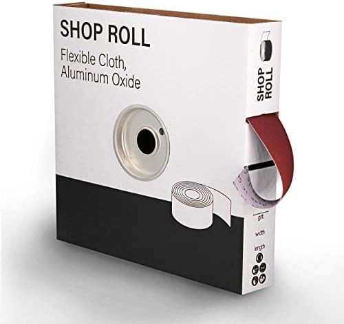 VSM 1" x 50yd (150'), 60 Grit (Medium) Aluminum Oxide Sanding Shop Roll, F-Weight Cotton Cloth Backed Sandpaper Roll for Hand Finishing, Woodworking, Metal Working, Polishing