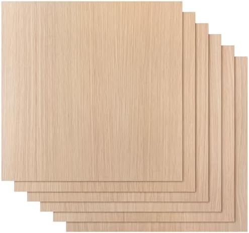Proflex White Oak Plywood 24pcs, 1/8" x 12” x 12” Real Wood Plywood Sheets Premium “A” Grade with Smooth Sanded Finish, Perfect for Laser Cutting & Engraving, Crafts, and DIY