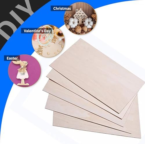 24 Pack 12 x 12 x 1/8 Inch 3mm Basswood Plywood Sheets for Laser Cutting, Wood Burning, DIY Crafts