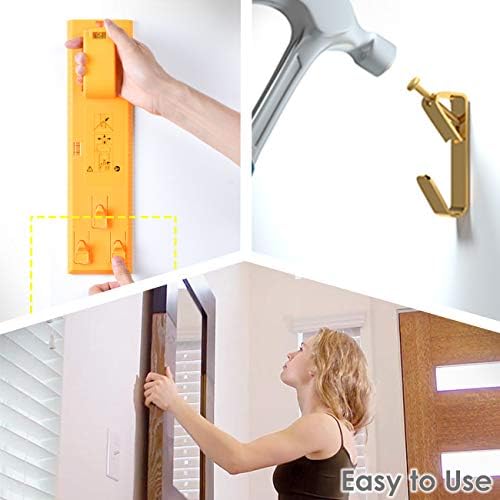 100 lb Picture Hangers, Picture Hooks for Hanging Pictures, 20Pcs Frame Hooks Picture Hangers Heavy Duty Hardware Hanger Kit Wooden Wall Painting Hangers Hooks and Nails for Pictures (Pack of 2)