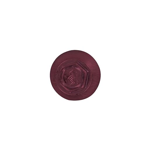 Fasteners Plus ST Fastening Kwikseal Woodbinder Metal to Wood #10 X 2 Burgundy Screws with EPDM Rubber Washer, 250-Count - Designed for Metal Roofing and Siding Panels