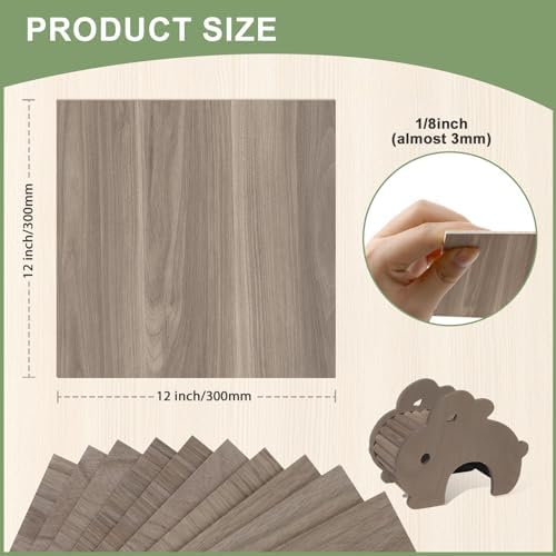 8 Pack Walnut Plywood Sheets 12x12x1/8 Inch,3mm Plywood for Laser Cutting & Engraving,Unfinished Wood for Crafts,Wood Burning,Architectural Models