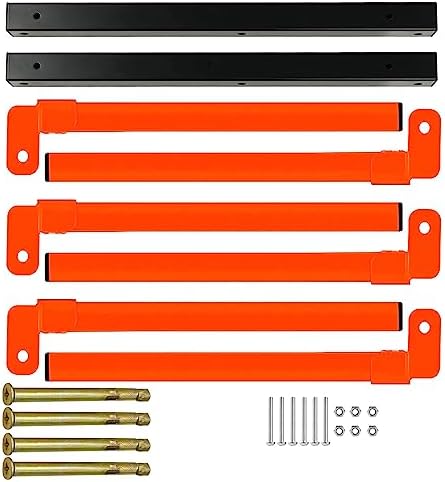 Thanaddo 3-Level Metal Storage Rack, Heavy Duty Wall Mount, 330 lb Capacity, for Lumber, Wood, Pipes, Garage, Workspace (2 Pack)