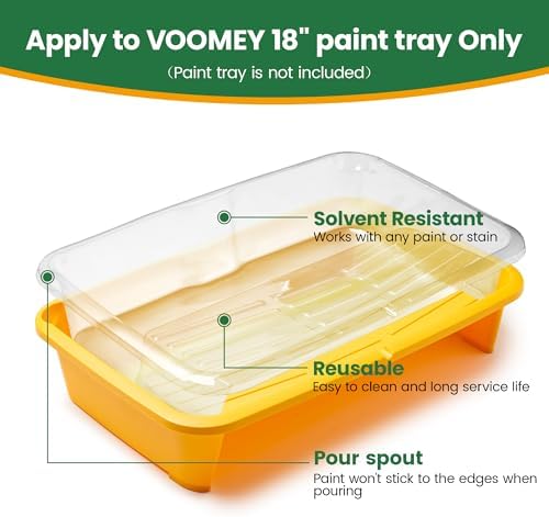 VOOMEY 18 Inch Paint Tray Liners, 12PCS Disposable Roller Tray Inserts