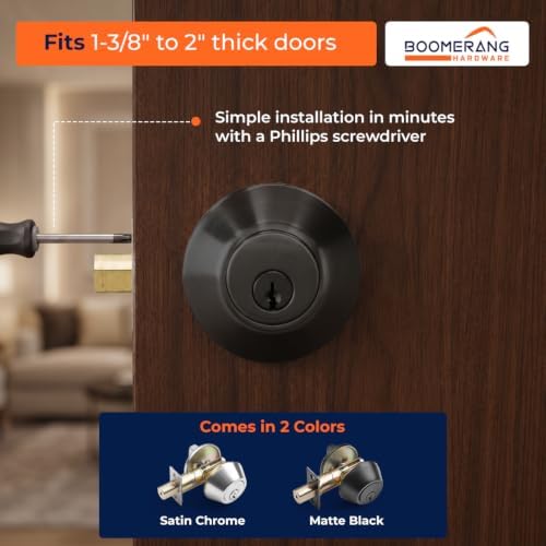 Boomerang DB7431 Heavy-Duty Designer Commercial Deadbolt Lock, 6-Pin