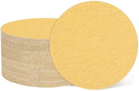 HARFINGTON 100 Pcs 5 Inch Sanding Discs 40 Grit Yellow Aluminum Oxide