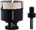 Diamond Hole Saw, 2" Hole Saw for Tiles Granite Marble Ceramic Glass Porcelain, 50mm Core Drill Bit with 5/8-11 Thread and 3/8” Hex Shank Adapter for Angle Grinders & Drills