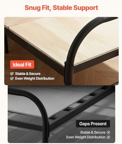 VEVOR Bunkie Board, Cal King 69.7 x 81.9 in, Foldable Bed Board Under Mattress with Nylon Webbing, Plywood, Rounded Edges, Anti-Sag Design for Metal Frames, Sleeper Sofas, Platform and Bunk Beds