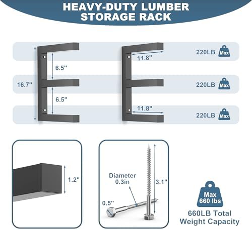 Ultrawall Lumber Storage Rack, Wall Mount Wood Storage Racks
