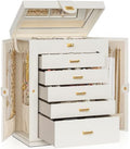 AKOZLIN 6-Tier Jewelry Box Organizer 5 Drawers Storage XXL White