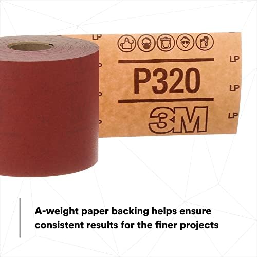 3M Red Abrasive Stikit Sheet Roll, 01688, P80, 2-3/4 in x 25 yd, D Weight