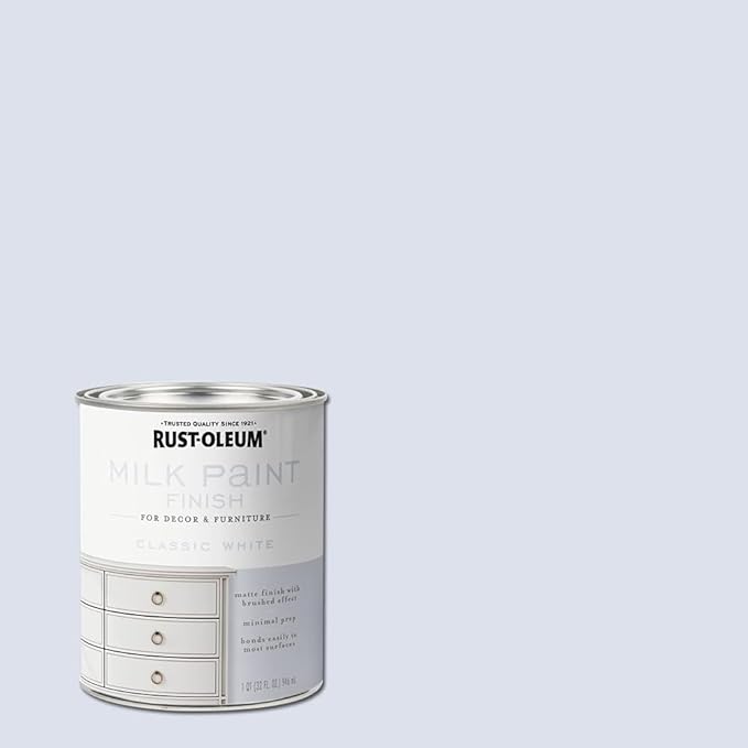 Rust-Oleum 331049-2PK Milk Paint Finish, Quart, Classic White, (Pack of 2)