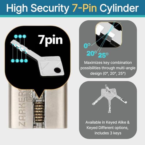 J45 keyed Padlock, Heavy Duty Stainless Steel Shackle Lock, Waterproof and Rustproof Storage, Warehouses, Garage, Outdoors, 1-Pack