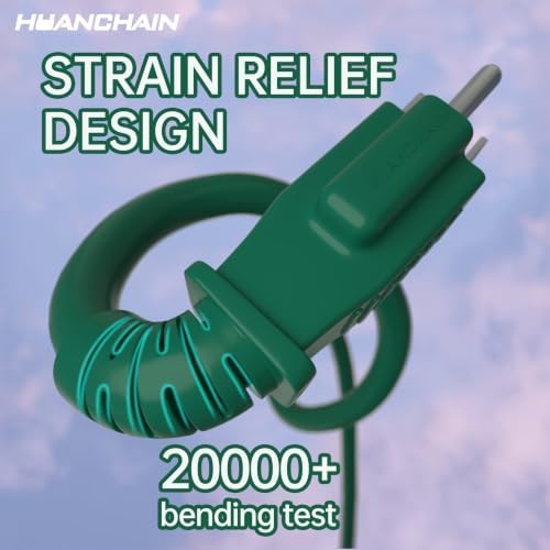 HUANCHAIN Indoor Outdoor Green Extension Cord 50 ft 2pcs Waterproof