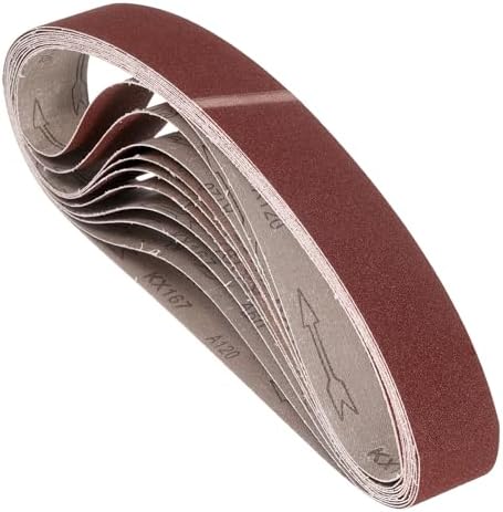 9 Pcs Sanding Belts 2 x 28 Inch 120 Grit Aluminum Oxide