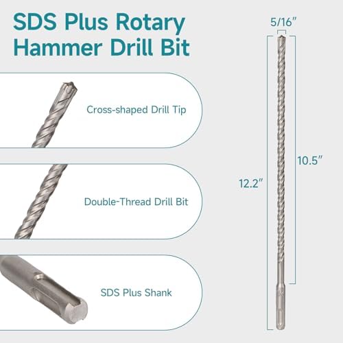 5/16 Inch x 12.2 Inch SDS Plus Rotary Hammer Drill Bit