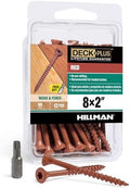 Deck Plus 2 Inch Epoxy Coated Exterior Wood and Fence Screws #8 x 2 Torx/Star Drive Included Coarse Thread, Outdoor Rust Resistant Decking Screw, Red, 50 Pieces | 42598