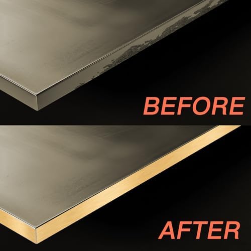 GSCIT Club Gold Edge Banding, 1 Inch x 25ft Aluminum Brushed Edge Banding PVC Edge Trim for Cabinet Repair Furniture