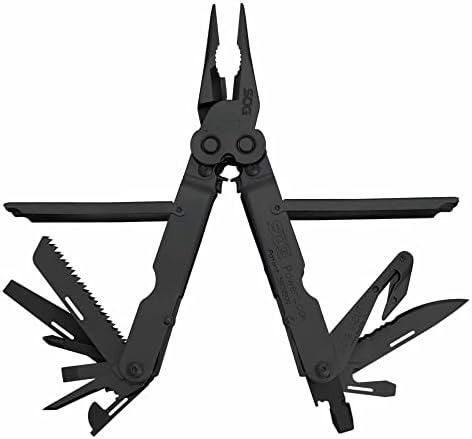 SOG Powerlock V-Cutter- Multi-Tool Pocket Utility Tool Set with 18 Specialty Tools for Heavy-Duty Field Use and Nylon Carrying Pouch (B63N-CP)