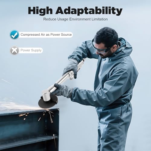 Pneumatic Angle Grinder Long Handle Pneumatic Cut off Air Cutting Too 18000RPM 1/4'' Air Inlet for Polishing, Cut Off Metal