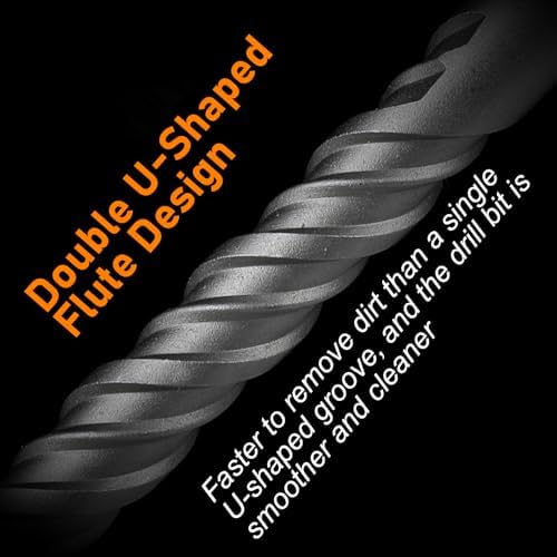 SDS Plus Bits (1-1/8"*12")-2PCS Rotary Hammer Drill Bits Set Cross Carbide Tips for Concrete, Brick, Cement Walls, Stone, Brick