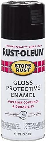 Rust-Oleum 7779830 Stops Rust Spray Paint, 12 oz, Gloss Black