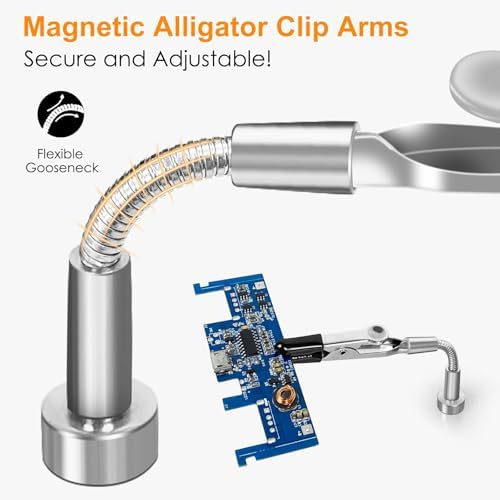 NOEVSBIG Magnetic Helping Hands Soldering Station with Large Base, Heat-Resistant Mat, 6 Flexible Arms, Cutting Mat & Ruler – Versatile Helping Hands Tool for DIY, Electronics Repair, and Crafting