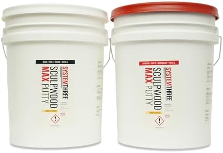 System Three SculpWood Max Putty Epoxy Wood Filler, 10 Gallon Kit