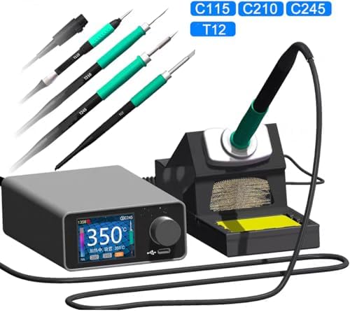 GEEBOON TC22 220W Soldering Station for 115/210/245/T12 Tip, 2 Soldering Tips (T245, SSD01)