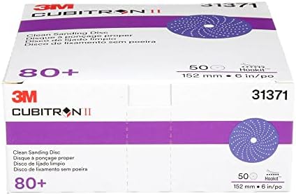 3M Cubitron II Hookit Clean Sanding Abrasive Disc, 737U, 31371, 6 in, 80+