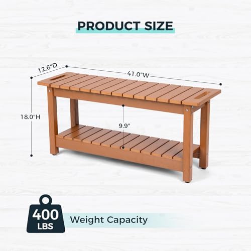 41" Shower Bench, Waterproof HIPS Shower Stool for Shaving Legs
