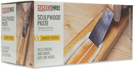 System Three SculpWood Paste Epoxy Wood Filler, 2 Gallon, Brown