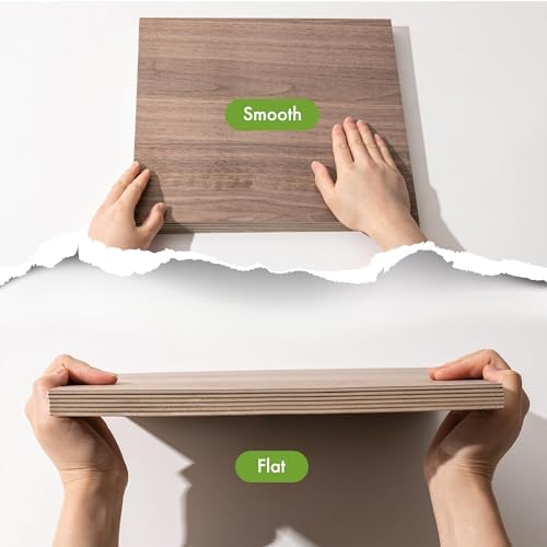ROBOTIME 6-Pack Basswood Sheets 1/8" - 12 x 16 x 1/8 Inch - 3mm Plywood Sheets for Laser Cutting, Engraving & Wood Burning (Pyrography) - Thin Unfinished Wood Boards for Craft