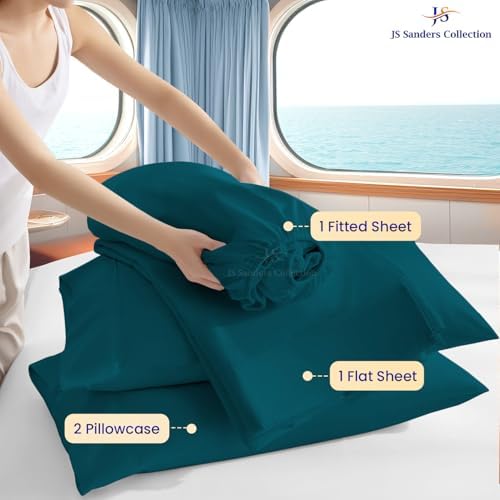 JS Sanders Collection 4PC Boat Sheet Set Universal AFT Berth, Teal