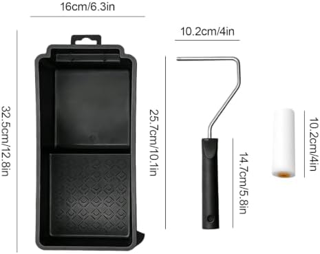 Upgrade Paint Roller Kit, House Painting Tools Set with Paint Tray, Brushes, Scrapers & Extension Pole for Wall Ceiling (Set-C)