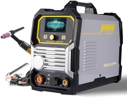 205Amp AC/DC Aluminum TIG Welder, 6-in-1 Multiprocess Welding Machine, AC TIG/DC TIG/AC Pulse/DC Pulse/MMA/STICK/SPOT TIG,110V/220V Dual Voltage, Square/Triangular Wave ACDC Welder Machine