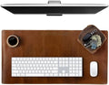 ELIZO Personalized Custom Desk Pad Set Real Leather Desk Mat Mouse Pad Unique Gifts for Him Her Leather Gifts for Men Women Engraved Embossed Monogrammed Corporate Gifts