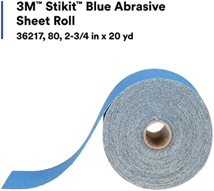3M Stikit Blue Abrasive Sheet Roll, 36217, 80+ Grade, 2-3/4 in x 20 yd