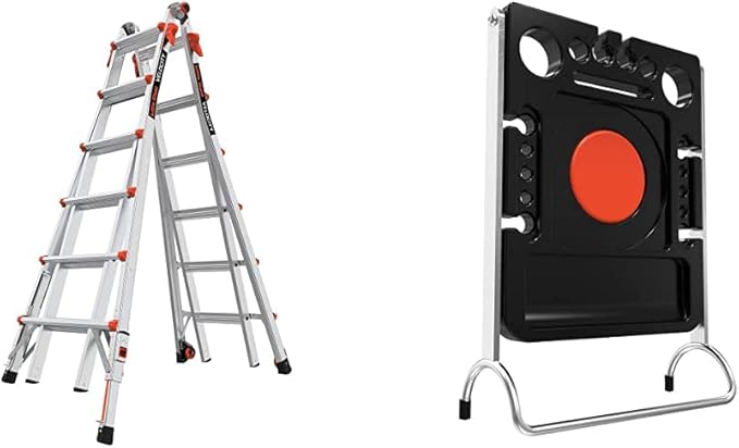 Little Giant Velocity 26 Type IA Multi-Position Ladder, 25.1 Feet, Aluminum, Silver, Black, Orange, 300 lbs Load Capacity, 25 lbs Item Weight