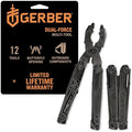 Gerber Gear Dual-Force Multitool - Heavy Duty, Center Axis Driver, Blunt Nose Pliers with Saw, Wire Cutters, Bit Storage, and More - Black