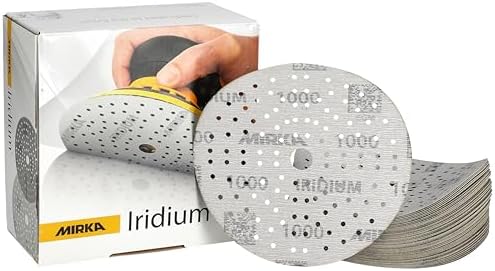 Mirka Iridium 6 Inch 1000 Grit Premium Ceramic Blend Sanding Discs, 50 Pack